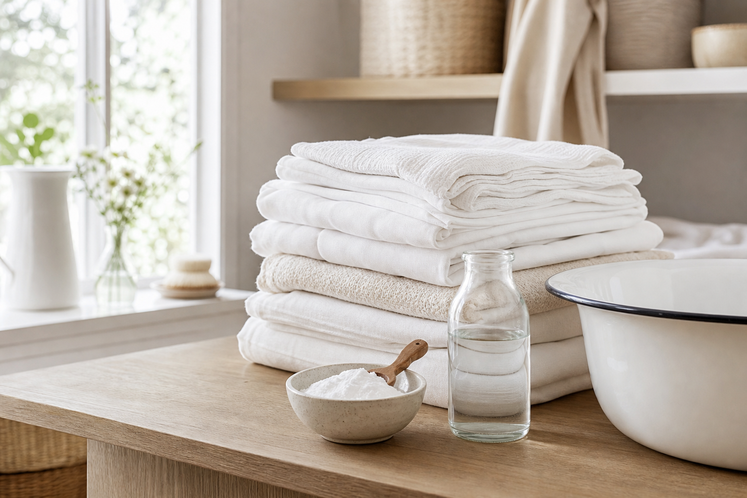 Blanchir linge vinaigre blanc et bicarbonate : la méthode simple et douce