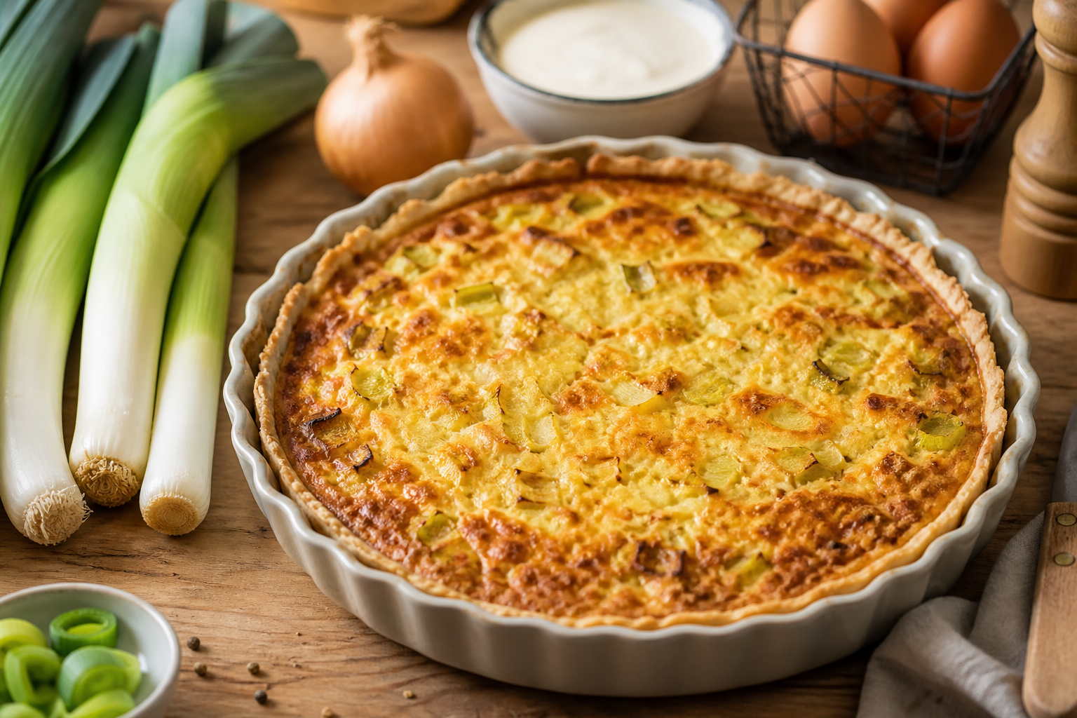 Quiche aux poireaux : la recette simple, fondante et équilibrée