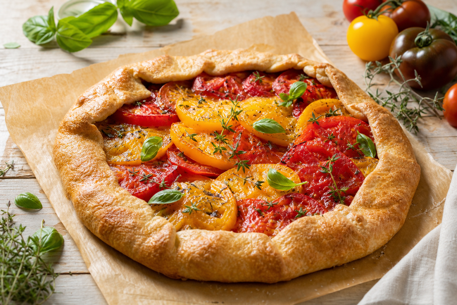Tarte à la moutarde et tomate